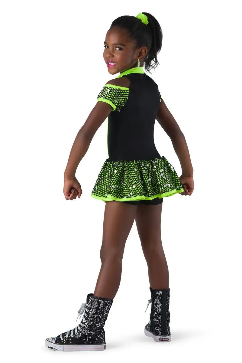 Cool Girls kids Jazz & Tap costume sequin zipper design competition show performance wear and dance costume