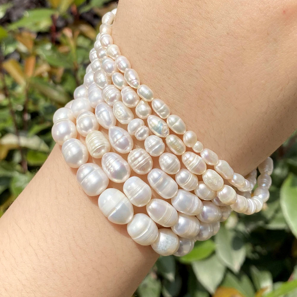 4-5mm 5-6mm 6-7mm 7-8mm 8-9mm 9-10mm 10-11mm High Quality Rice Shape Natural Freshwater Pearl Beads For Jewelry Making DIY
