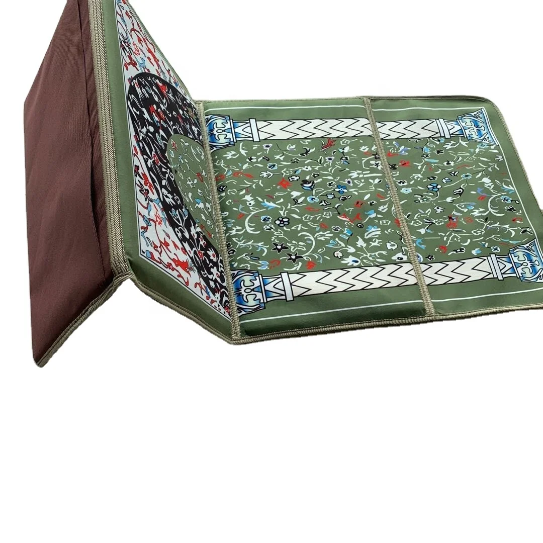  100% polyester Factory Mosque Muslim Prayer Mat Polyester Foldable Rug With