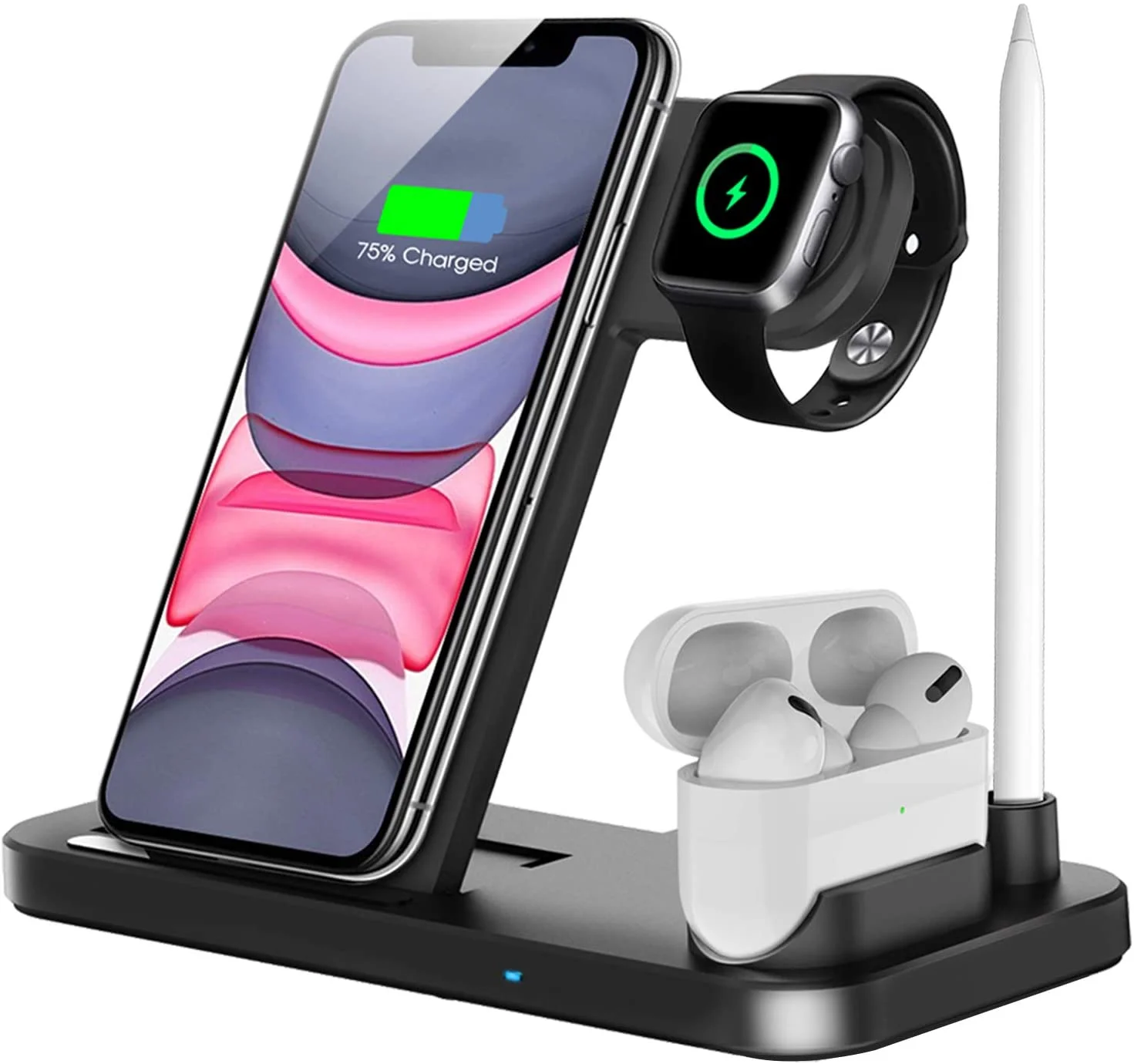 Timess new product ideas 2021 amazon 4 in 1 15W Wireless Charging Dock Station for watch 6/5/4/3/2/1,iPhone 12/11/11 Pro Max/