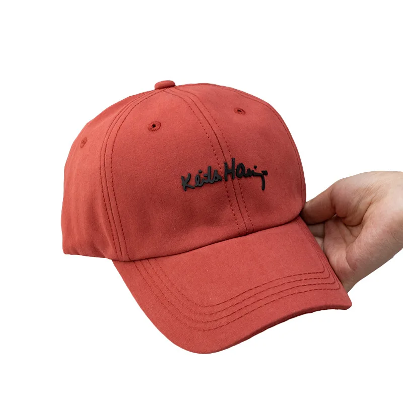 Кепка бейсбольная унисекс, однотонная бейсболка с закругленными углами, корейский стиль, шляпа от солнца, с надписью, для отдыха, весна-лето