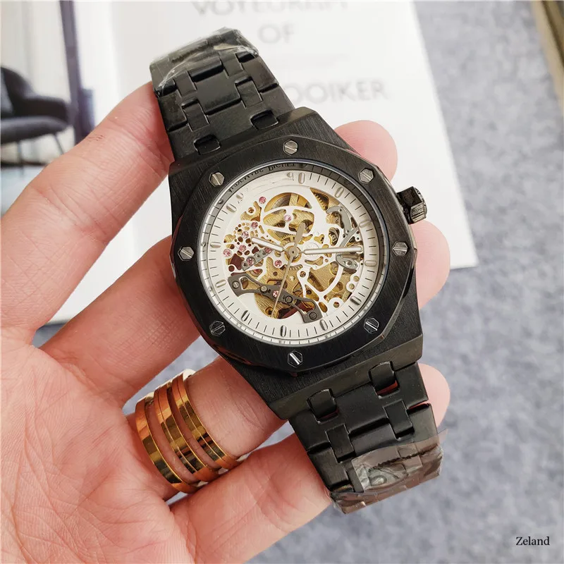 Luxury automatic mechanical watch skeleton mechanisms movements watches men wrist