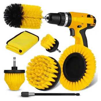 3 PCs Electric Drill Wheel Cleaning Brush Set Power Scrubber Brush Set for Car Wash Use Set