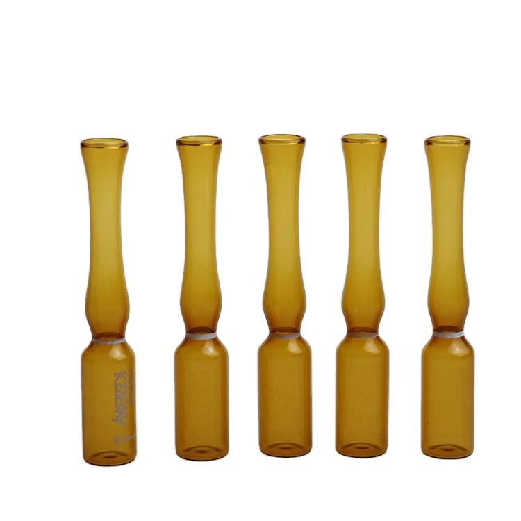 Injectable 1ml 2ml 10ml ISO glass Ampoules with Breaking Ring High Quality Ampoule with blue Color ring blue dot