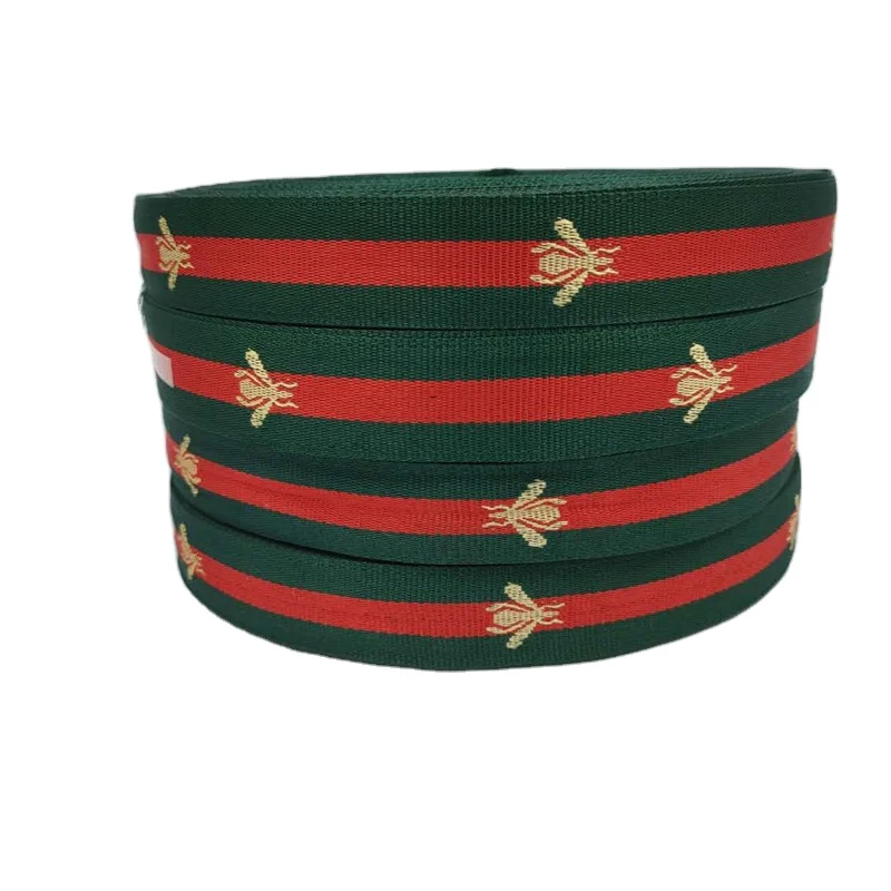 
2020 New Arrived Bumble Bee Grosgrain Jacquard Ribbon Customize Colors Stripes Grosgrain Ribbon Packaging Ribbon 