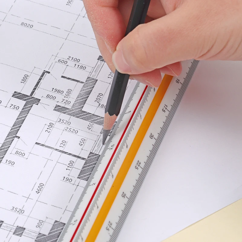 High Quality 30cm Plastic Triangle Scale Ruler WR001U