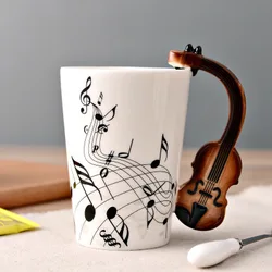 Ceramic Cup Personality Music Note Mug Coffee Tea Cup Water Bottle Unique Gift Home Cafe
