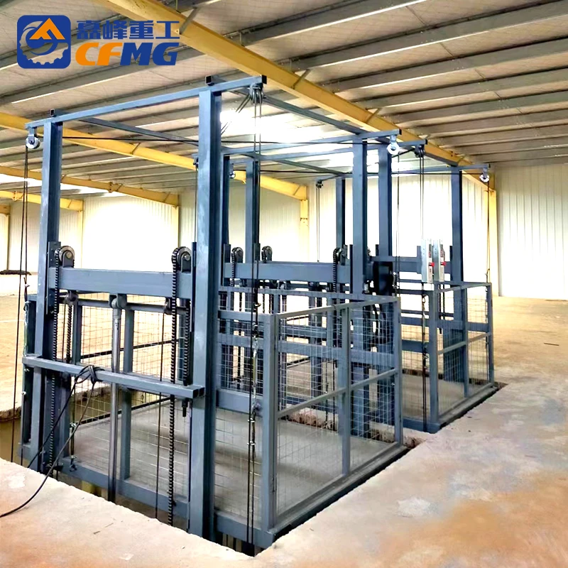 Indoor/outdoor cargo elevator guide rail cargo lift electric freight elevator vertical goods lift platform