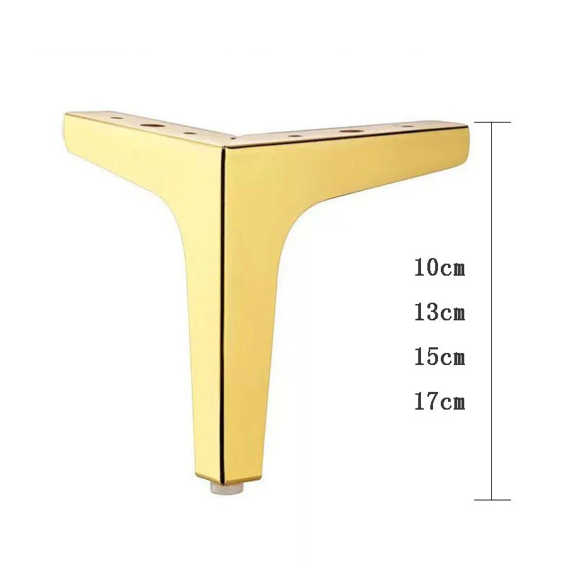 Heavy Duty Triangle Metal Sofa Replacement Legs Golden Trident Furniture Cabinet Legs