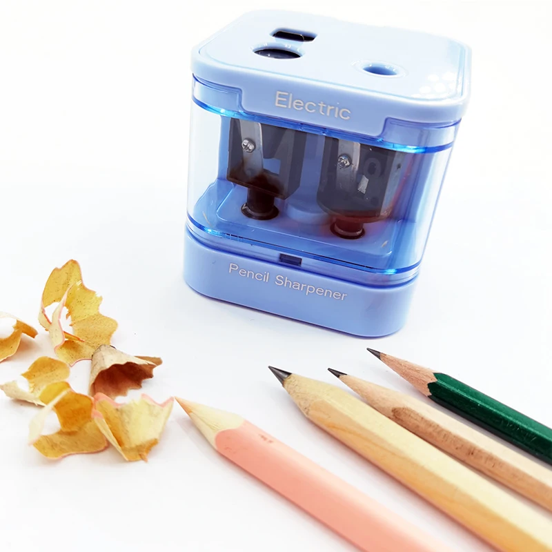 6-8mm 8-12mm battery double hole plastic pencil sharpener School pencil sharpener suitable for students and office workers
