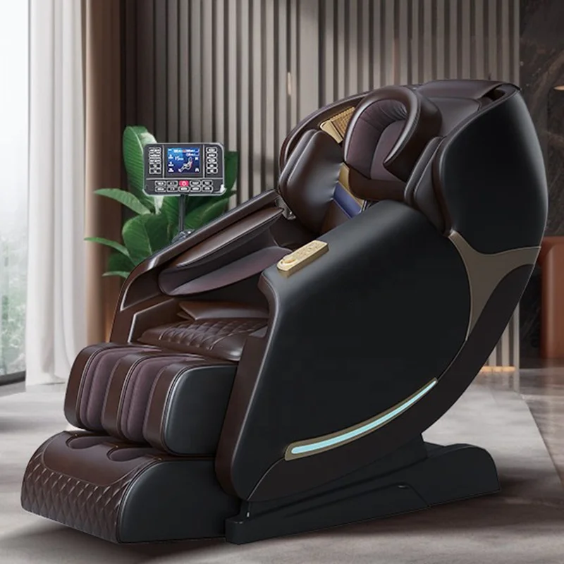 2024 Fixed Point Luxury Rolling Cheap Price Zero Gravity Massage Chair Malaysia Full Body Massage Chair Brown