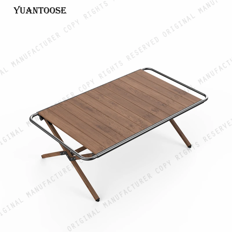 Yuantoose Portable Storage Foldable Camping Garden Vintage Outdoor Table Picnic Folding Egg Roll Aluminum Folding Table