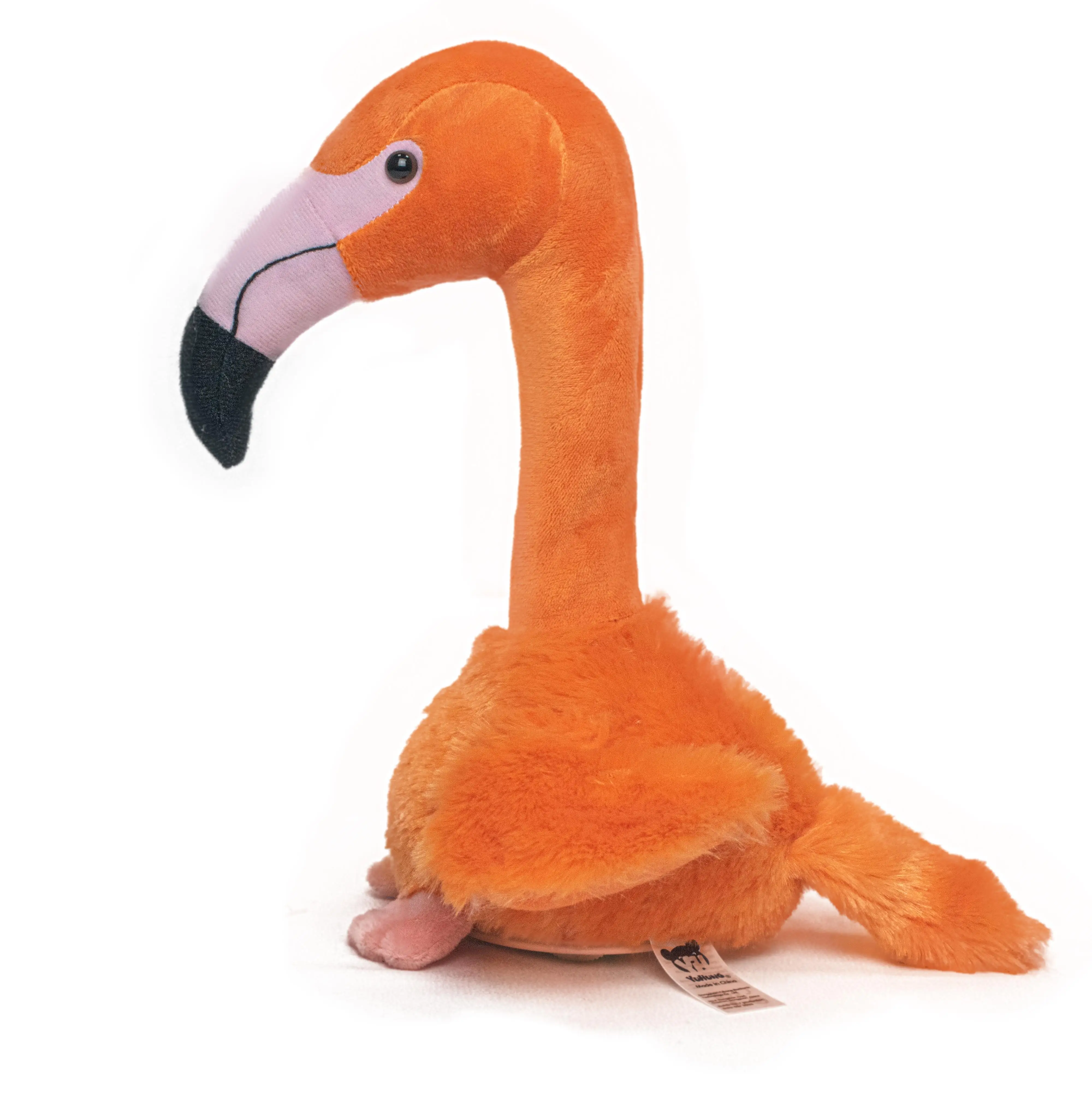 Factory Wholesale Orange Flamingo Toy Plush Animal  Ostrich Stuffed Doll Funny Sliding Shaking Electric Toys Flamingo