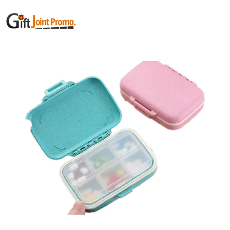 Food Grade Wheat straw pill box case organizer Pill Box Reminder