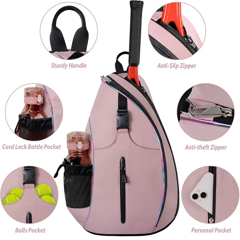 Custom logo Lacrosse Pickle Ball Set Bag 2 in 1 Sling Backpack Crossbody Women  Pickleball Sport Racket Tennis Padel  Carry Bag