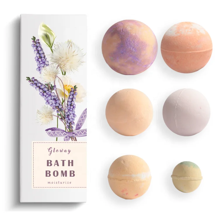6Pcs Luxurious SPA Aromatherapy Product Gift Hydrating Scented Shower Bombs Orange Moisturizing Aroma Bath Bomb Set For Relaxing