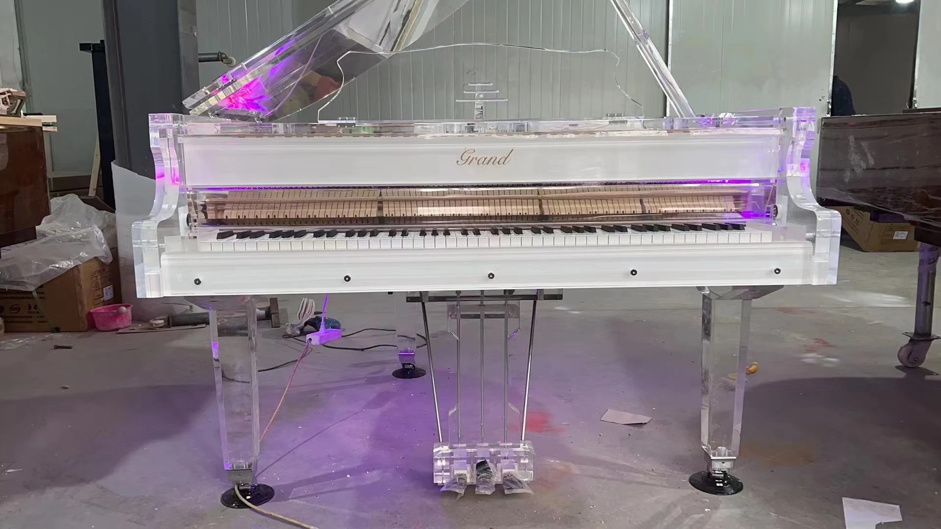 Custom Acrylic Baby Grand Piano for sale GP152A with LED lights Crystal Piano Accept Piano OEM