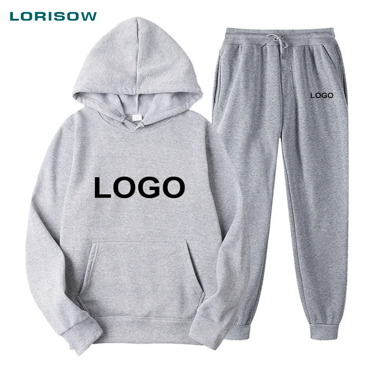 Wholesale High Quality Custom Made Blank Thick Heavyweight Unisex Organic  100%  Cotton Hoodie Set