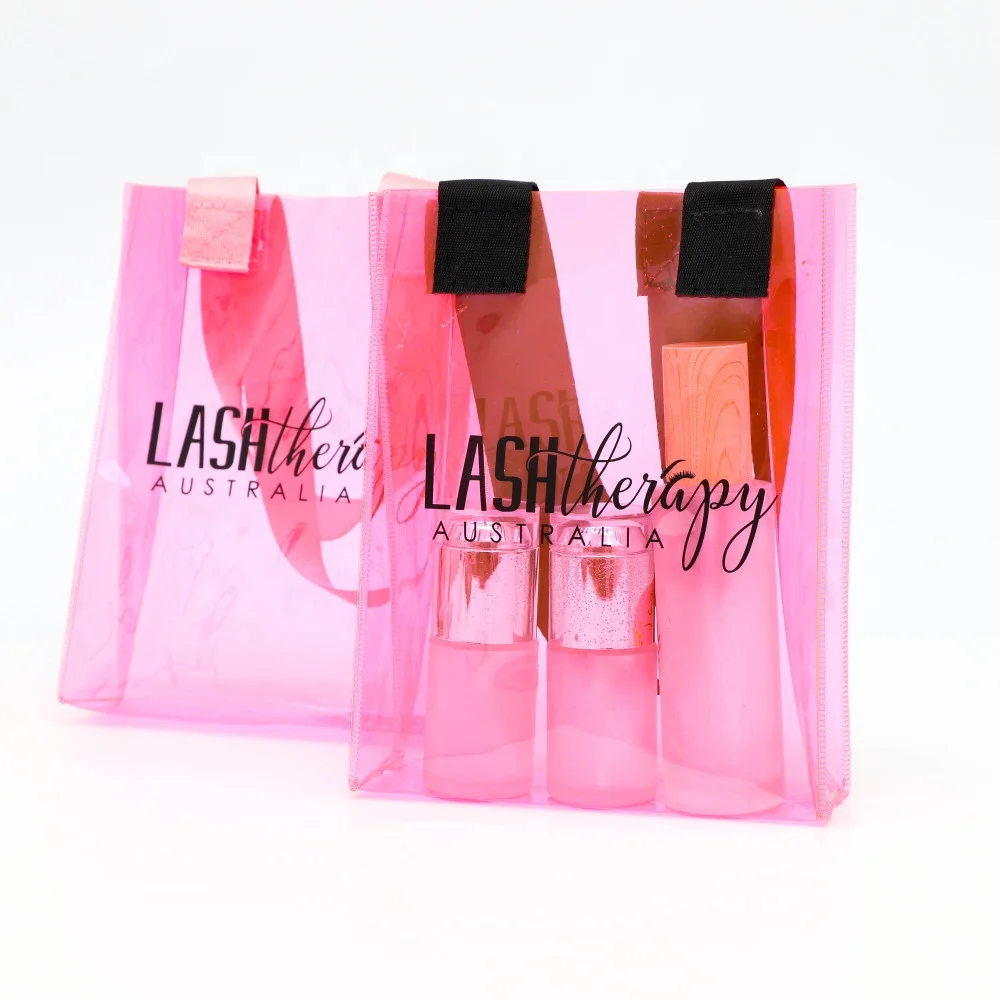 Quality Guaranteed Pink plastic handle shopping beauty bag with printing customized