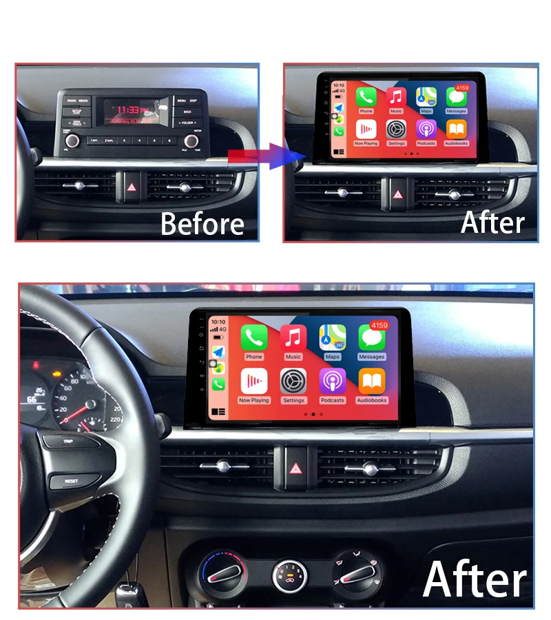 Factory Price 9 Inch Car Multimedia System GPS Video DVD Player for Kia Morning Picanto 2017 2018 Car Radio