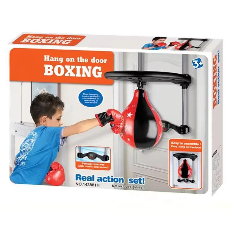 KSF Hot Sale Door Hanging Boxing Set Sport Toys And Games Boxing Speed Ball Punching Hanging With Music Boxing Children Toys