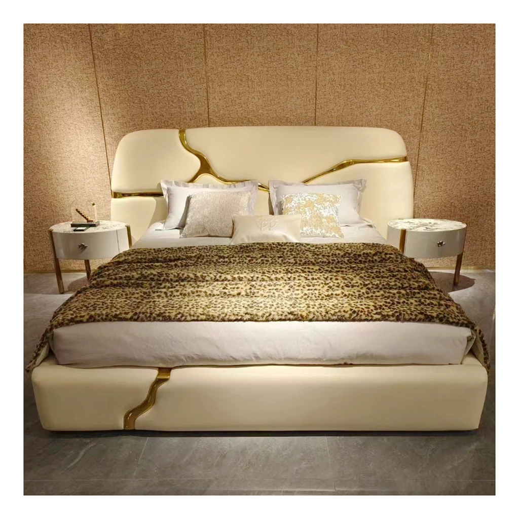 Мебель Foshan, новый дизайн, рамка для главной комнаты, современная роскошная мебель для спальни, комфортная мягкая кровать размера «king-size»