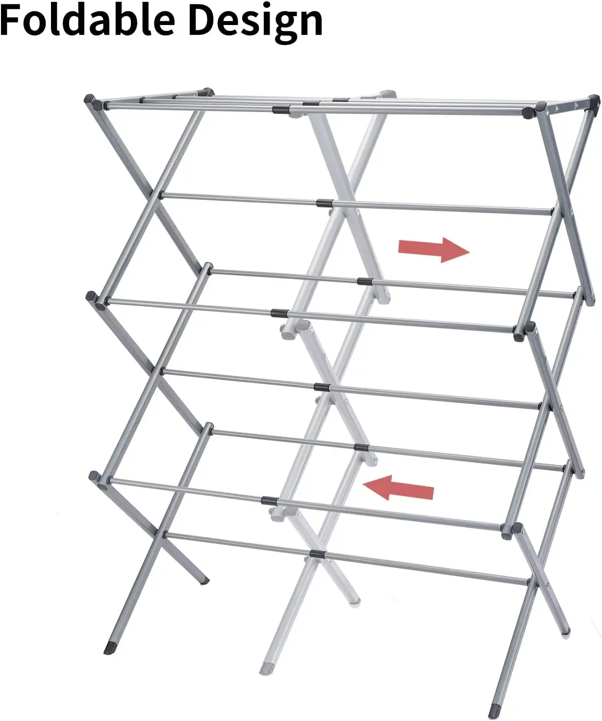 Collapsible 3 Tier Foldable Clothes Hanger Drying Rack Stand Extendable Airer Dryer For Laundry Room