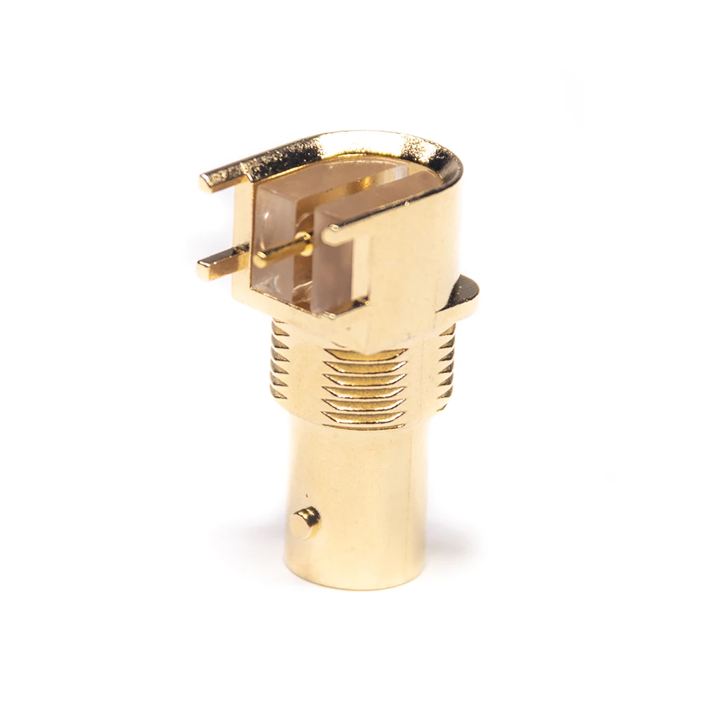 90 Degree Gold Plated Bulkhead BNC Jack Connector Through Hole for PCB