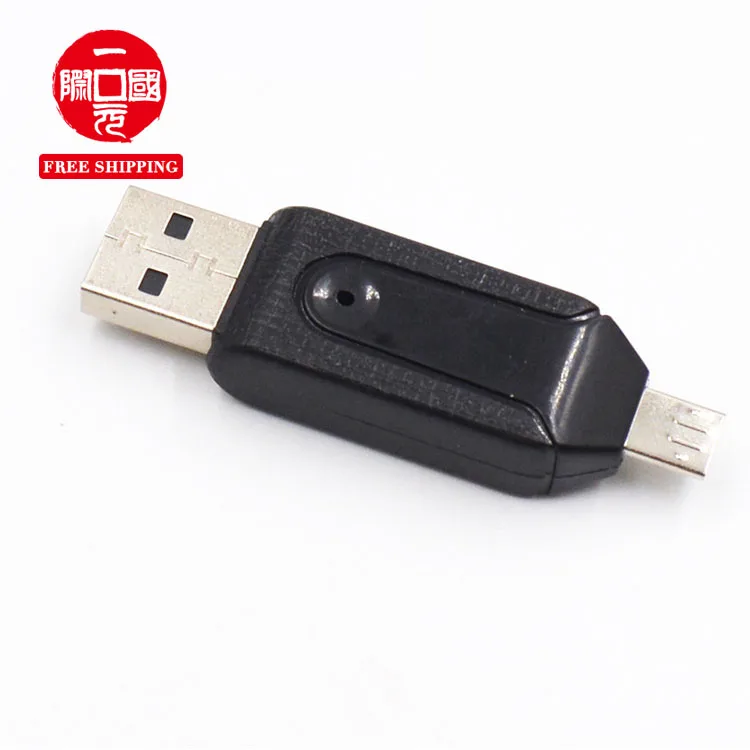 Free Shipping/Dorp Shipping Portable Support 2 in 1 Card Reader 2.0 USB OTG Adapter SD SF Card Reader