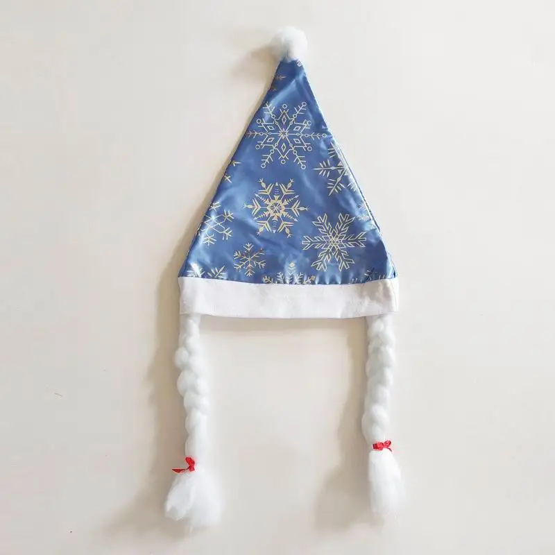 Hot sale  classical Plush felt  christmas decoration LED lighting christmas hat santa claus hat