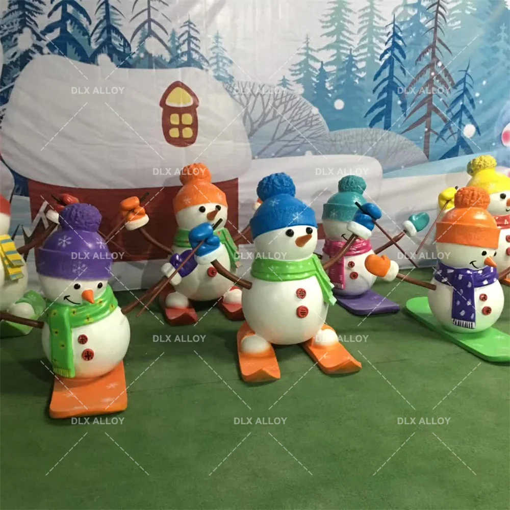 Resin Fiberglass Outdoor Giant Snowman Santa Claus Christmas Deer Decoration Sculpture