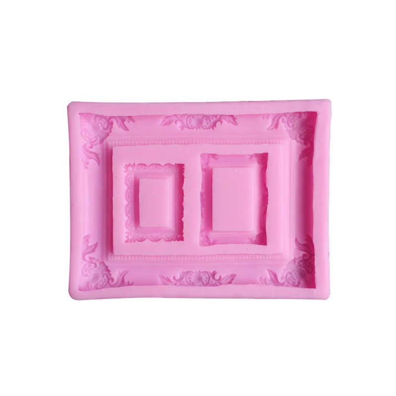 Diy Fondant Baking Molds Vintage Photo Frame Silicone Mold For Cake Decoration