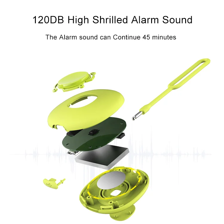 Real-time position multifunctional self defense keychain alarm with sos panic button