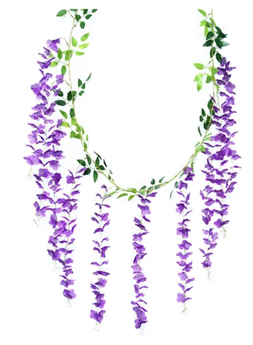 Flower Garland Wedding Party Wall Decoration Vines Artificial Flower Wisteria Hanging Flowers