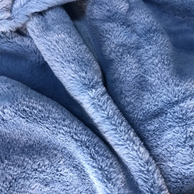 Environmental protection thickened plush imitation rabbit hair soft warm blanket fabric suitable for scarf clothing fabric