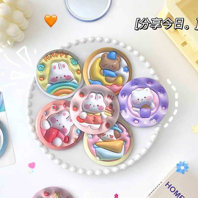 ZONZHU Customize Portable Mirror10 Cartoon Small Round Mirror Pocket Different Design Diameter of 7cm