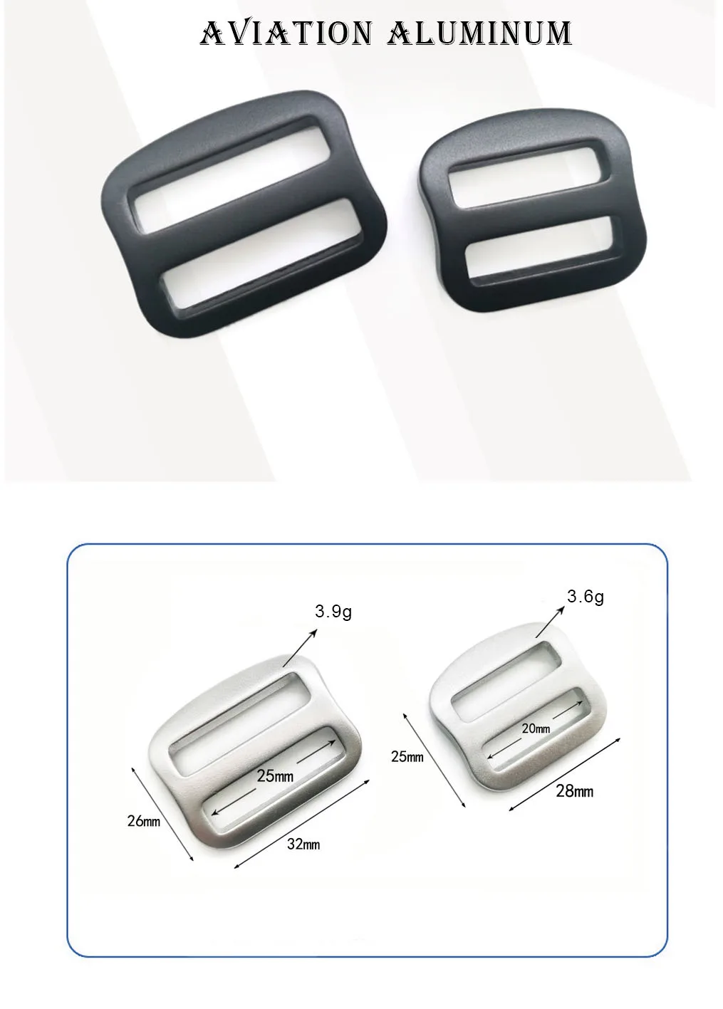 zinc alloy metal tri-glide slide metal buckle for backpack