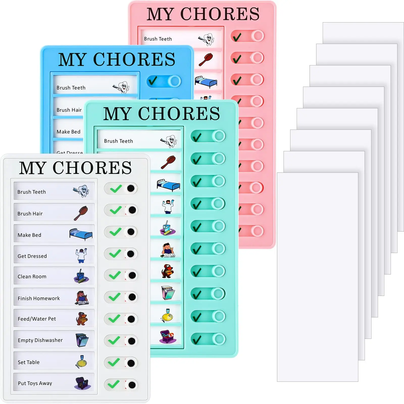 Custom Colorful Plastic Checklist Board with Detachable Card To Do List for Home Routine Planning My Chores Memo Board Checklist