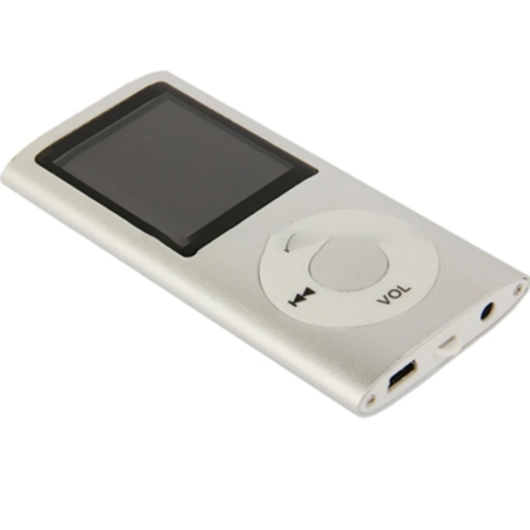 High Quality 1.8 inch TFT Screen Metal MP4 Player with TF Card Slot Support Recorder FM Radio E-Book and Calendar(Silver)