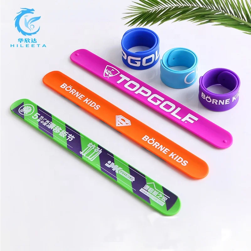 FREE SAMPLE silicone slap band bracelet for children with ruler printing