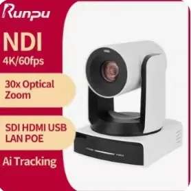 Runpu VX630AL-N 4K 60FPS 30x Optical Zoom NDI Camera SDI H DMI PTZ Camera live streaming Vmix OBS church education 4K PTZ Camera