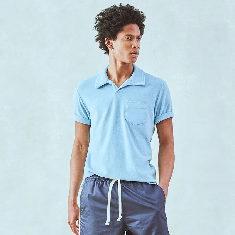 Customized Organic Cotton T Shirt Polo Shirt Terry Bullough Polo Towel T Shirt Men