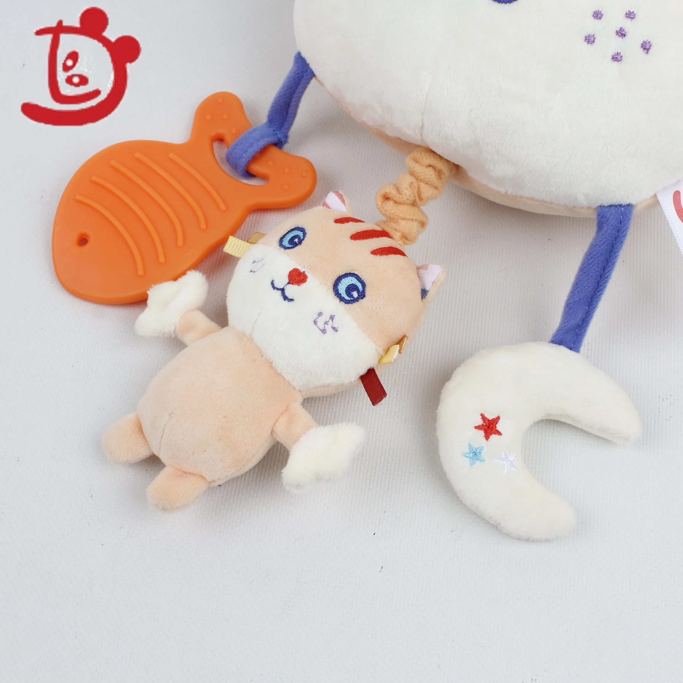 soft infant crib activity bed stroller toy spiral cute cat baby toy for newborns educational baby towel toys with teether