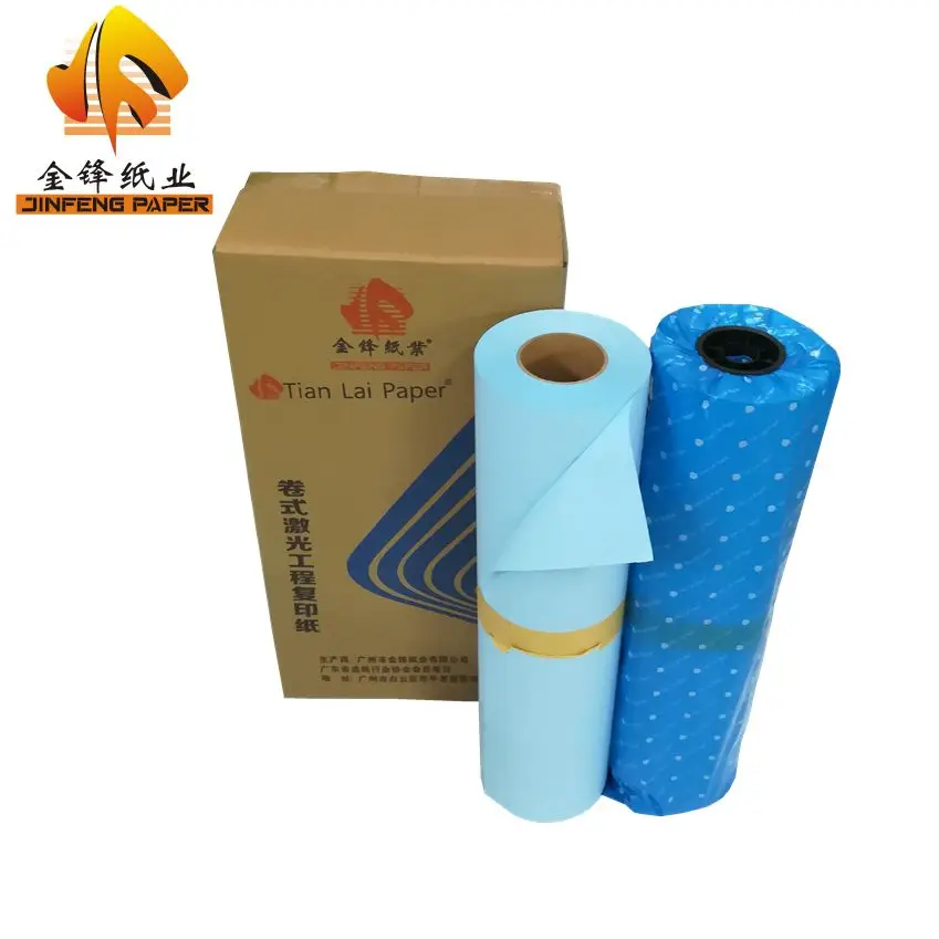 80gsm/100gsm direct sales  cad plotter paper roll paper roll 24 inch white or blue colour