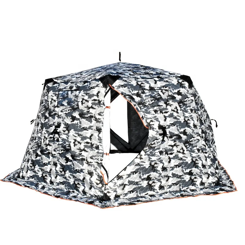 Winter Outdoor Portable Automatic five-Layer Oxford Fabric Cotton Fiberglass Poles Hexagon Fishing Tent