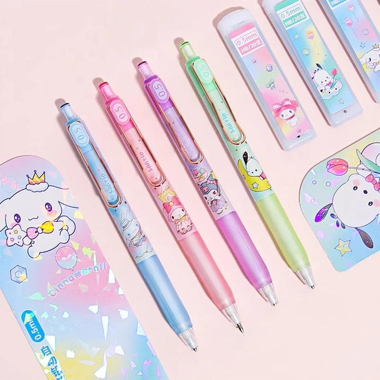 2024 Sanrioed Mechanical Pencils My Melody Kuromi Cinnamoroll 0.5mm Automatic Pencils stationery sets