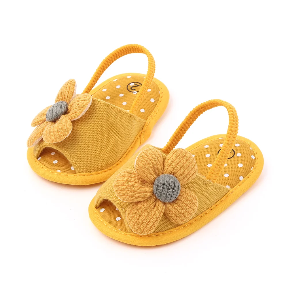 High Quality Fancy Baby Sandals Girl Flower Cotton indoor walking shoes Infant toddlers Sandals