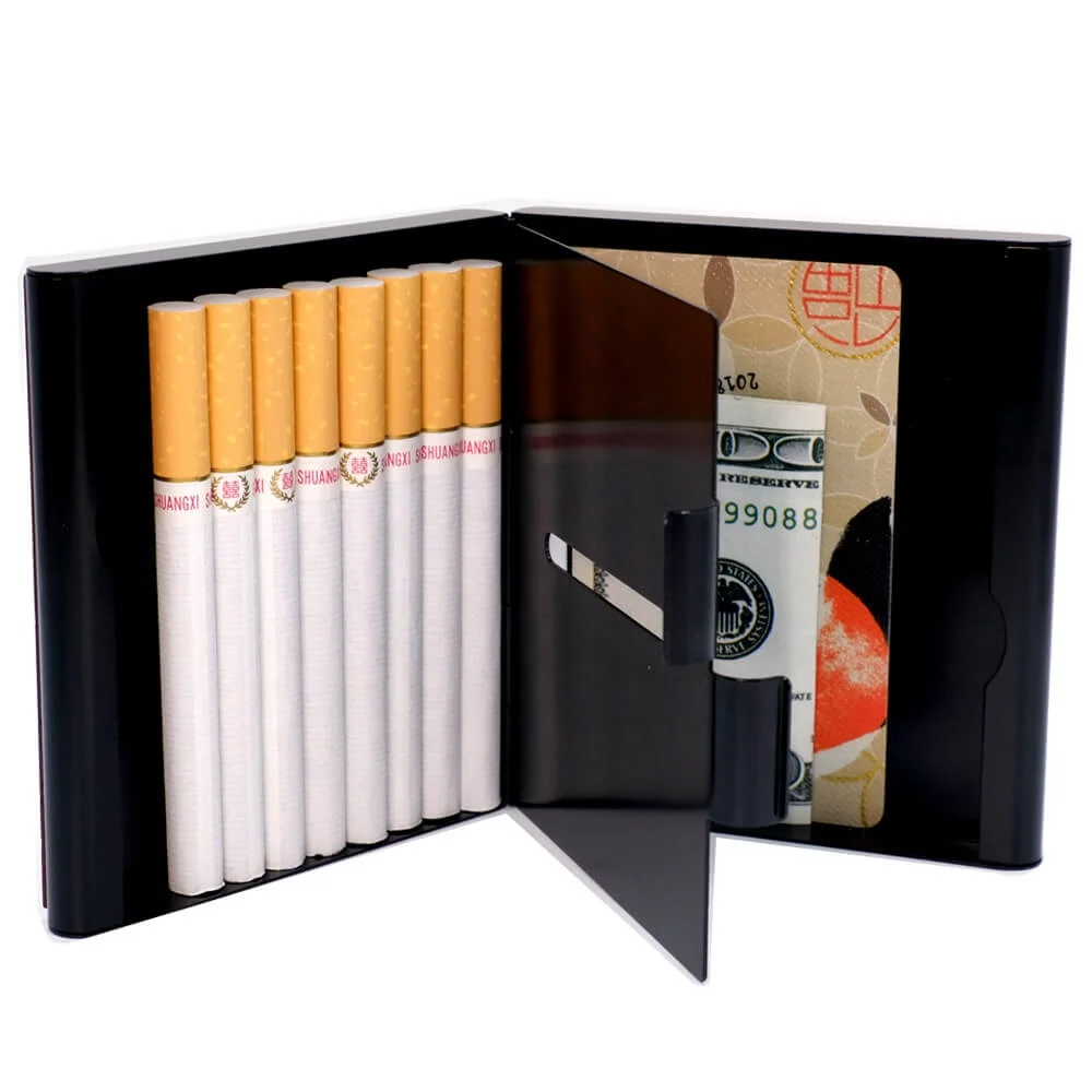 
Best Selling Wood & Aluminium Mens Card Holder with Cigarette Case Sublimated Custom Card Holder Metal Card Holder Wallet 