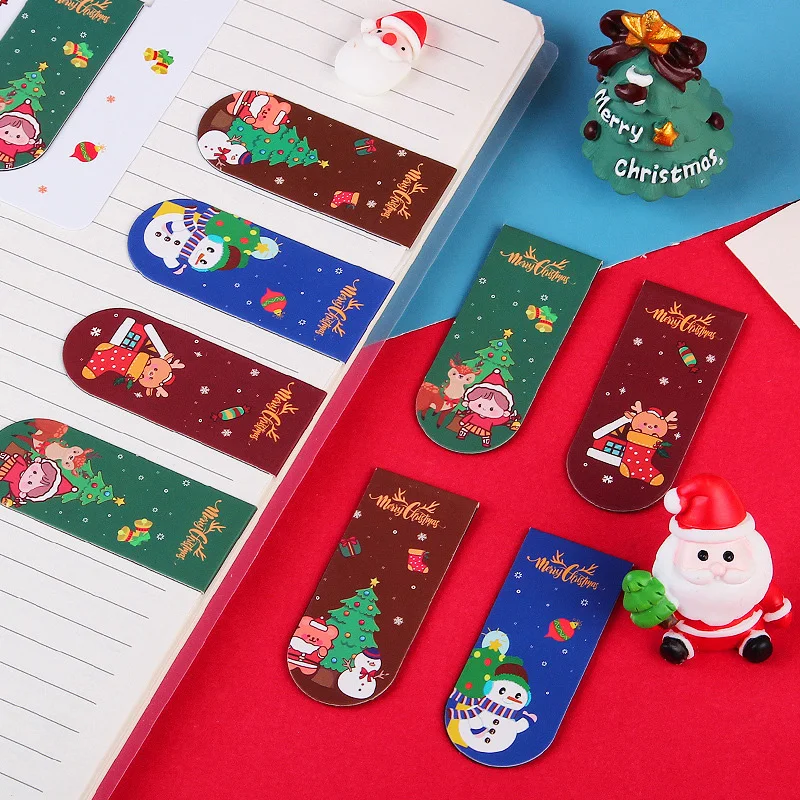 Exquisite Creative Magnetic Bookmark for Girls Various Christmas-Themed Bookmarks for Personalized Book Binding