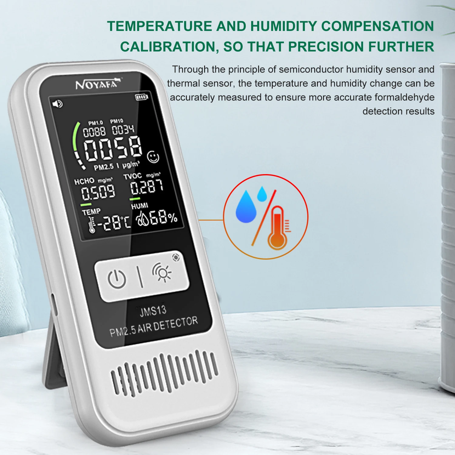 temperature and humidity Sensor Meter Gas Tester Dust Pm25 Pm10 Portable gas detectors TFT air quality monitor accurate